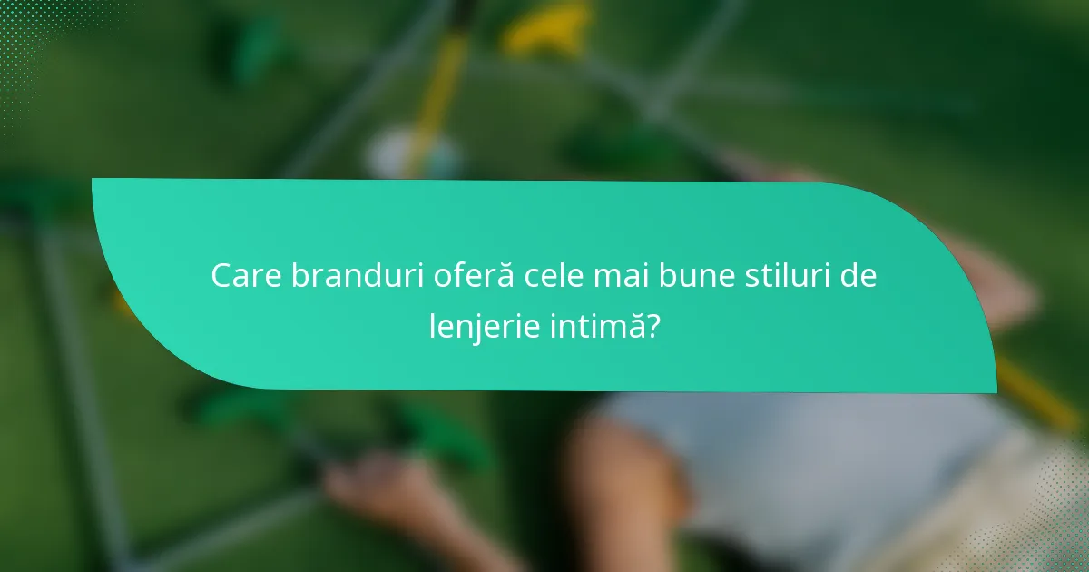 Care branduri oferă cele mai bune stiluri de lenjerie intimă?