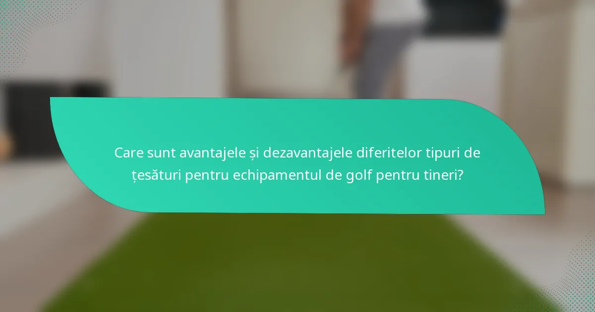 Care sunt avantajele și dezavantajele diferitelor tipuri de țesături pentru echipamentul de golf pentru tineri?