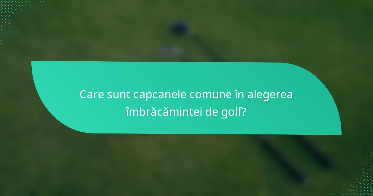 Care sunt capcanele comune în alegerea îmbrăcămintei de golf?