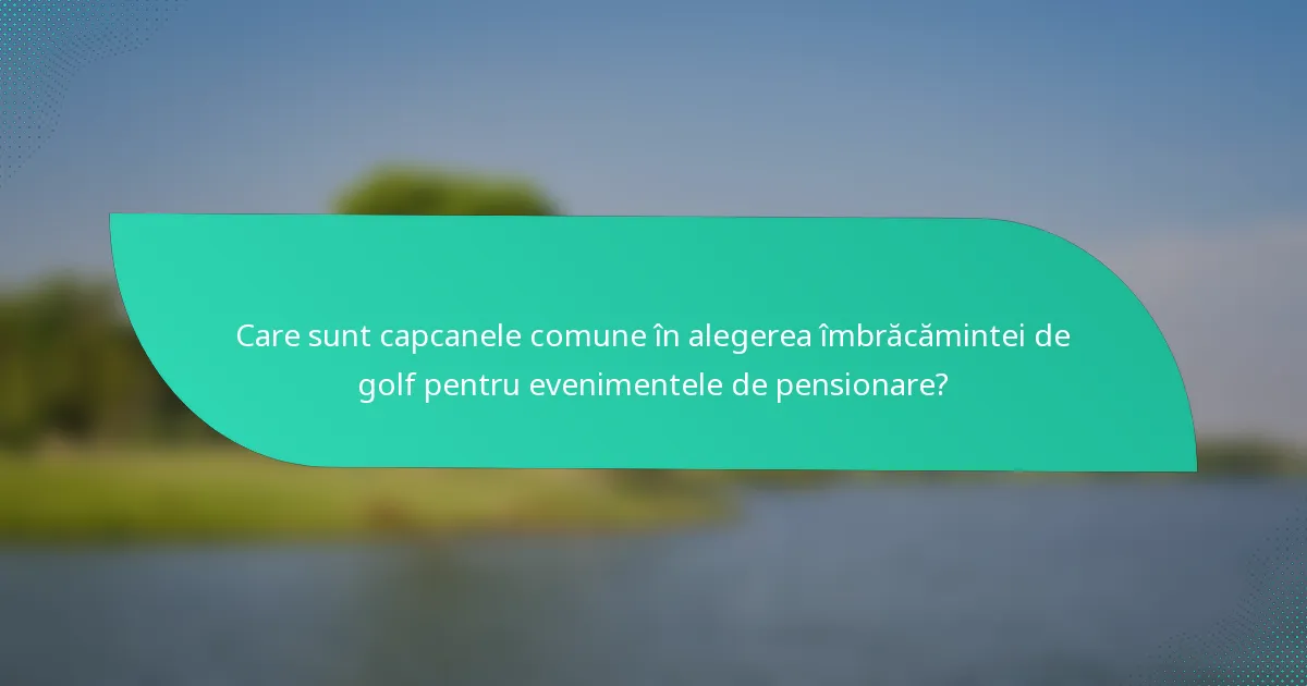 Care sunt capcanele comune în alegerea îmbrăcămintei de golf pentru evenimentele de pensionare?