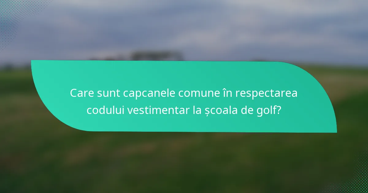 Care sunt capcanele comune în respectarea codului vestimentar la școala de golf?