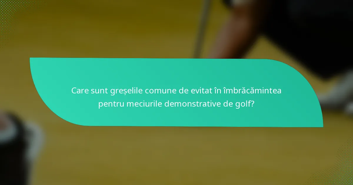 Care sunt greșelile comune de evitat în îmbrăcămintea pentru meciurile demonstrative de golf?