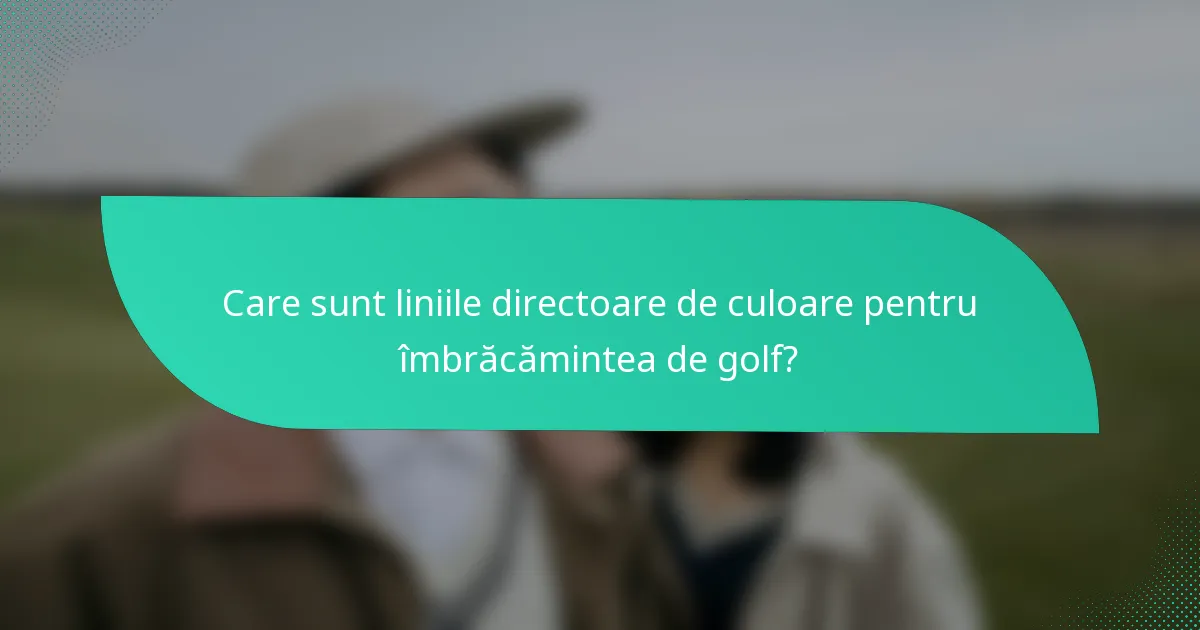 Care sunt liniile directoare de culoare pentru îmbrăcămintea de golf?