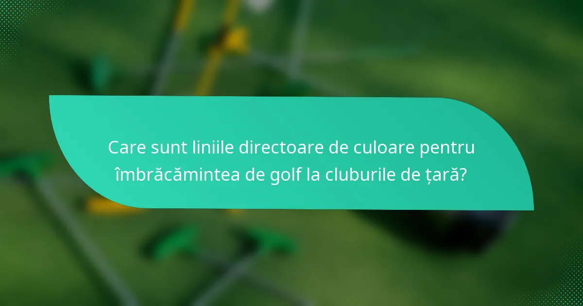 Care sunt liniile directoare de culoare pentru îmbrăcămintea de golf la cluburile de țară?