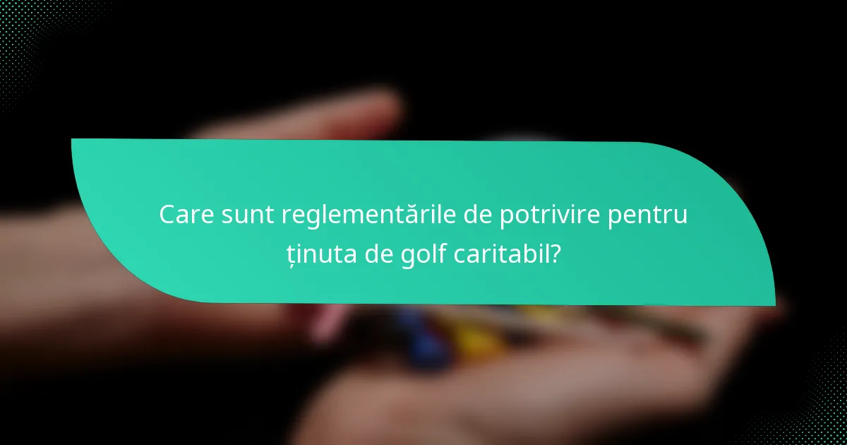Care sunt reglementările de potrivire pentru ținuta de golf caritabil?