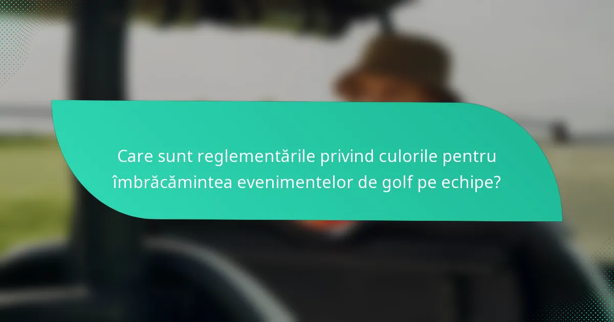 Care sunt reglementările privind culorile pentru îmbrăcămintea evenimentelor de golf pe echipe?