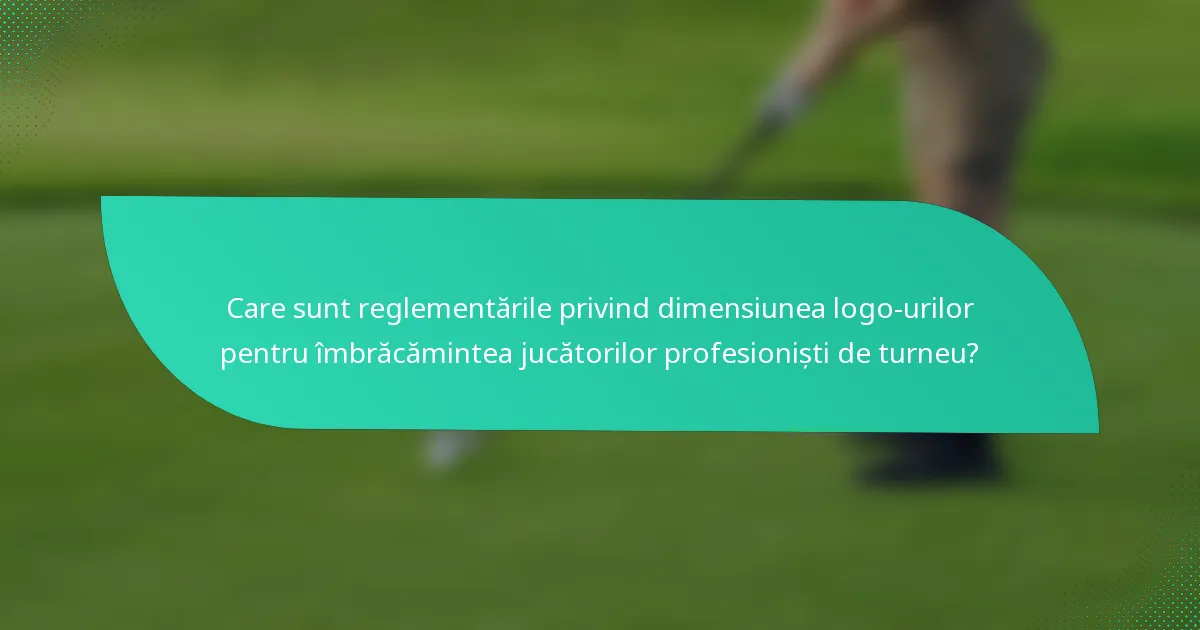 Care sunt reglementările privind dimensiunea logo-urilor pentru îmbrăcămintea jucătorilor profesioniști de turneu?