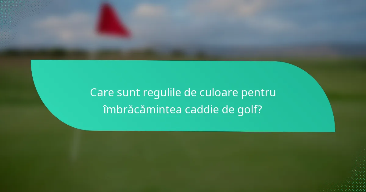 Care sunt regulile de culoare pentru îmbrăcămintea caddie de golf?