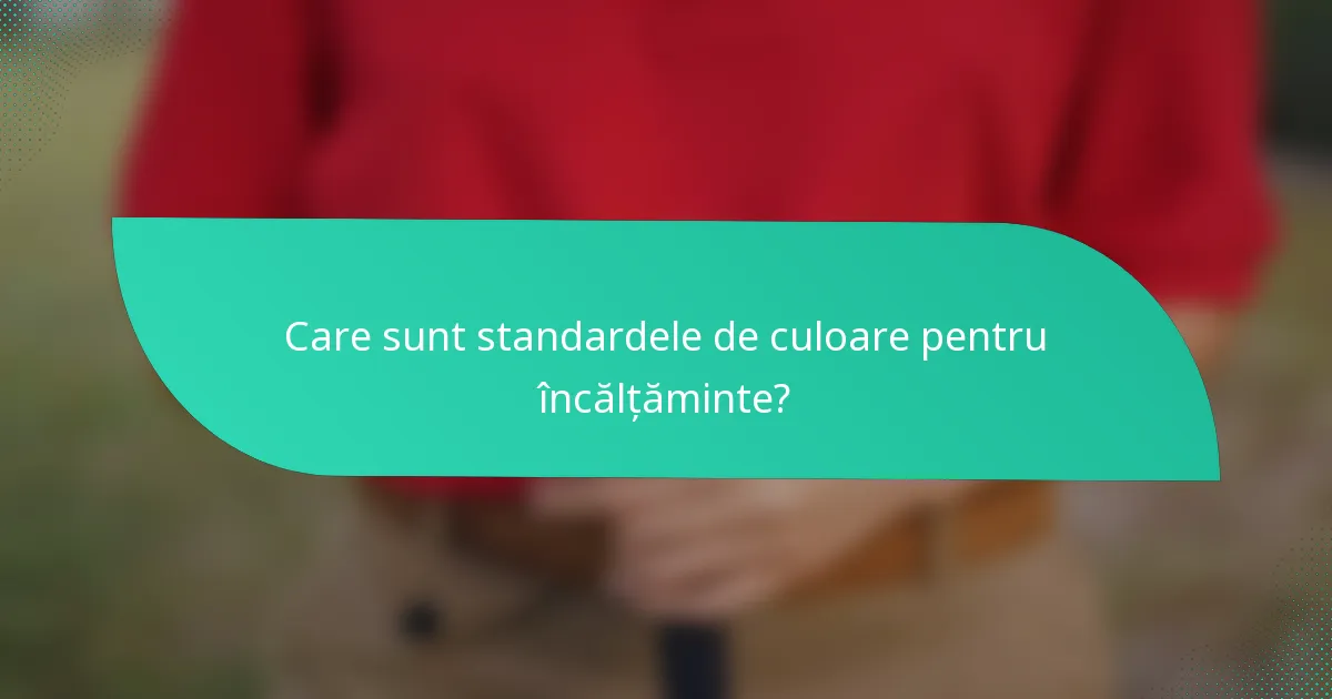 Care sunt standardele de culoare pentru încălțăminte?
