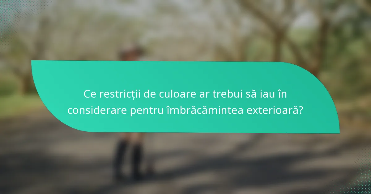 Ce restricții de culoare ar trebui să iau în considerare pentru îmbrăcămintea exterioară?