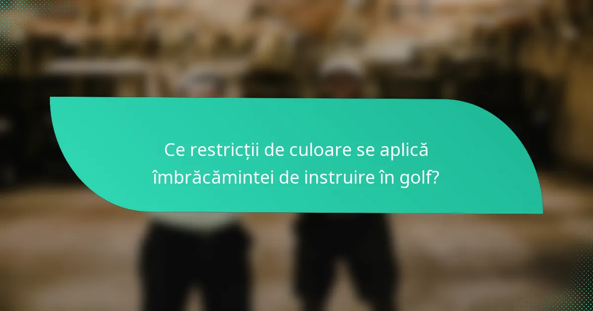 Ce restricții de culoare se aplică îmbrăcămintei de instruire în golf?