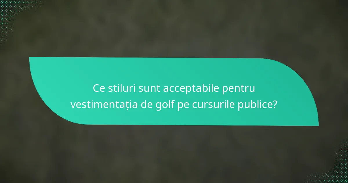 Ce stiluri sunt acceptabile pentru vestimentația de golf pe cursurile publice?