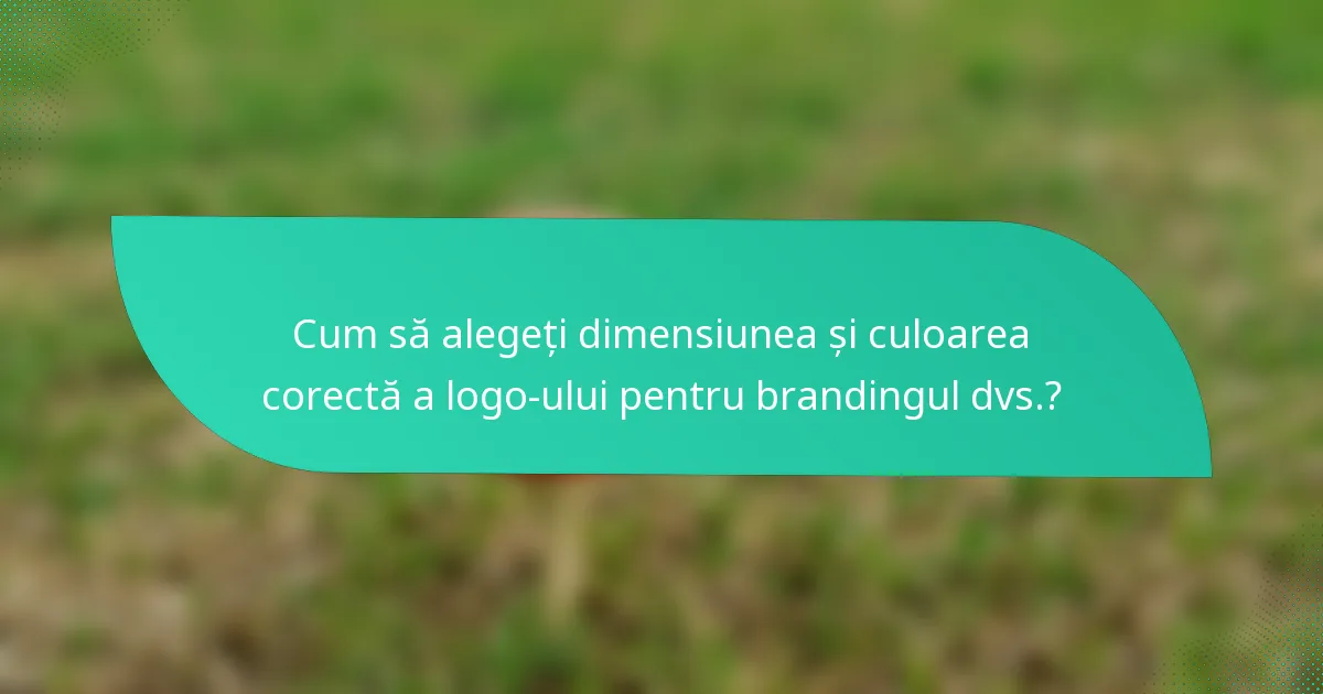 Cum să alegeți dimensiunea și culoarea corectă a logo-ului pentru brandingul dvs.?