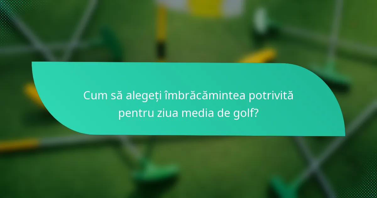 Cum să alegeți îmbrăcămintea potrivită pentru ziua media de golf?