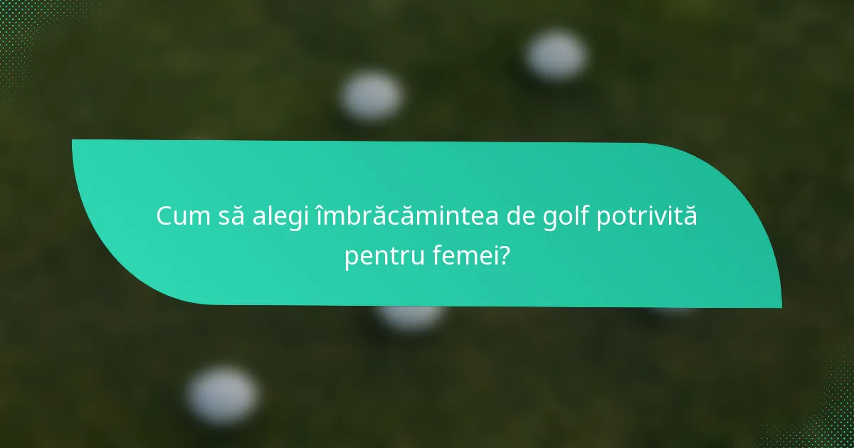 Cum să alegi îmbrăcămintea de golf potrivită pentru femei?