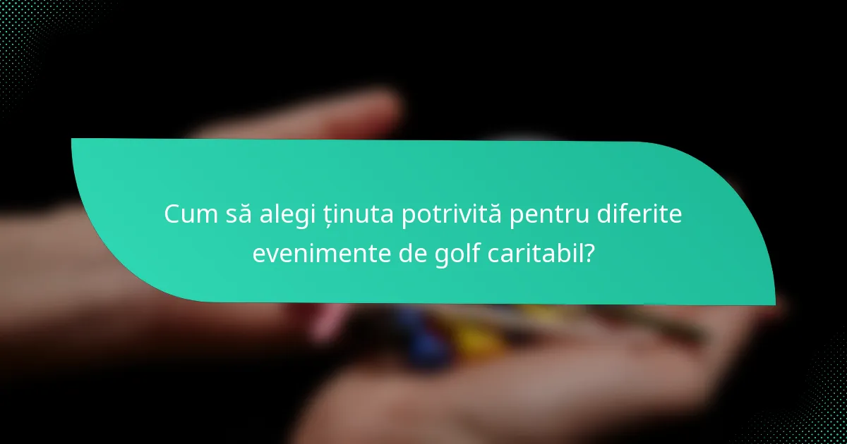 Cum să alegi ținuta potrivită pentru diferite evenimente de golf caritabil?