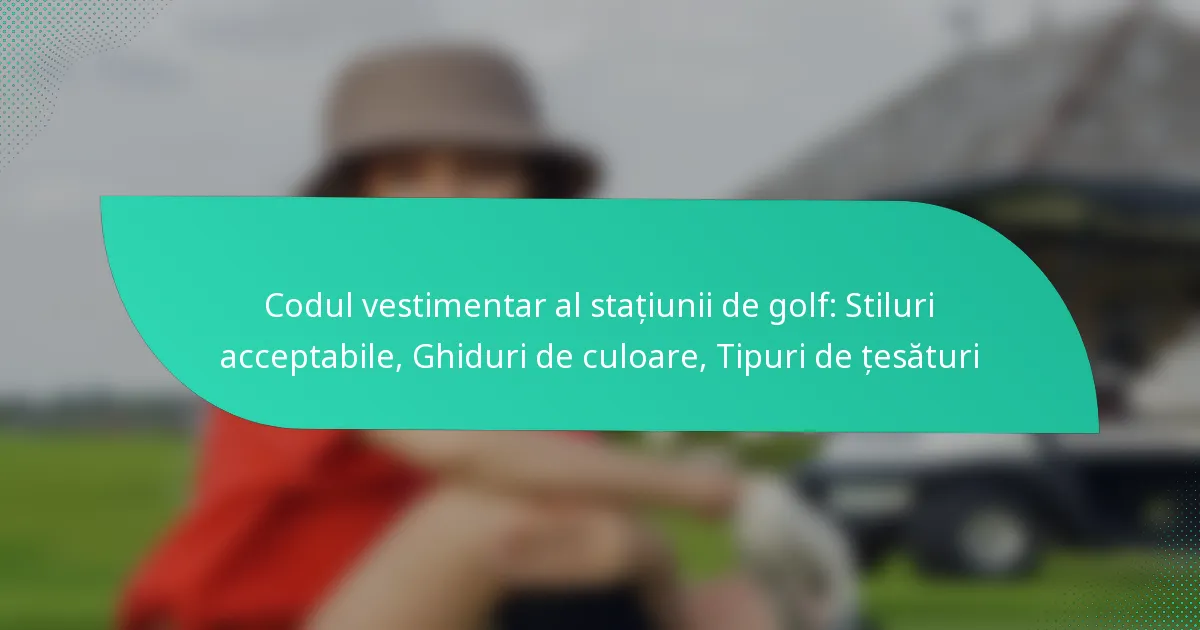 Codul vestimentar al stațiunii de golf: Stiluri acceptabile, Ghiduri de culoare, Tipuri de țesături