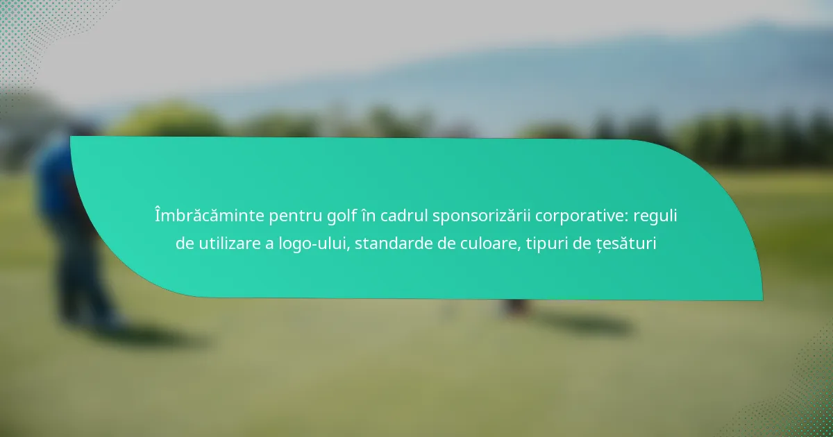 Îmbrăcăminte pentru golf în cadrul sponsorizării corporative: reguli de utilizare a logo-ului, standarde de culoare, tipuri de țesături