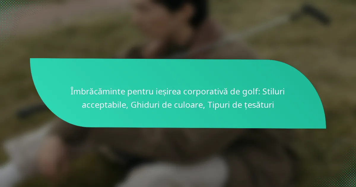 Îmbrăcăminte pentru ieșirea corporativă de golf: Stiluri acceptabile, Ghiduri de culoare, Tipuri de țesături